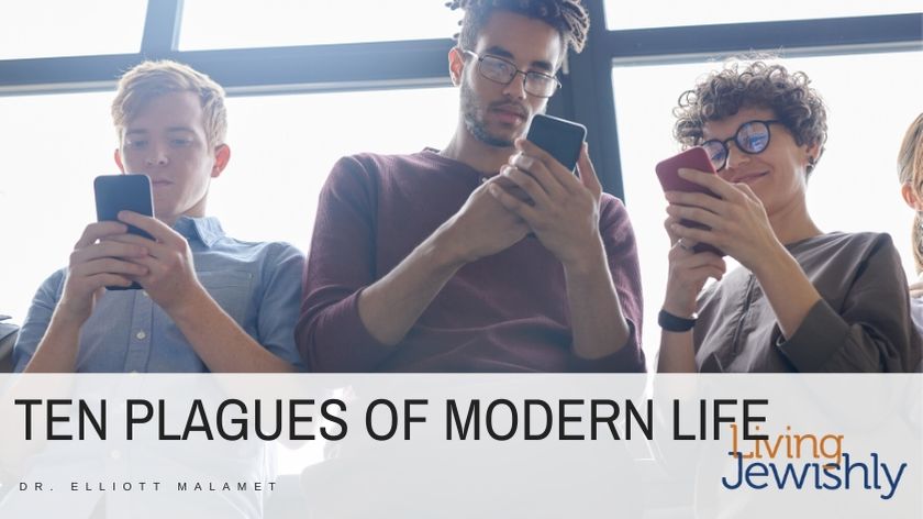Ten Plagues of Modern Life - Featured Image: A group of people stand together while looking on their phones.